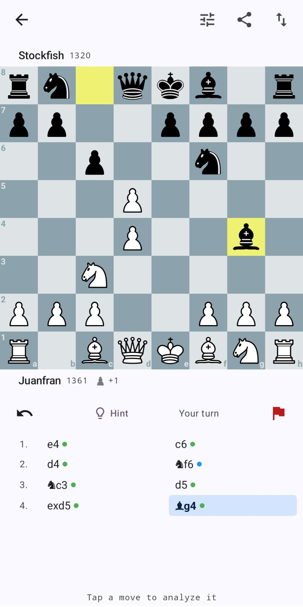 Play Mode - Game vs Stockfish